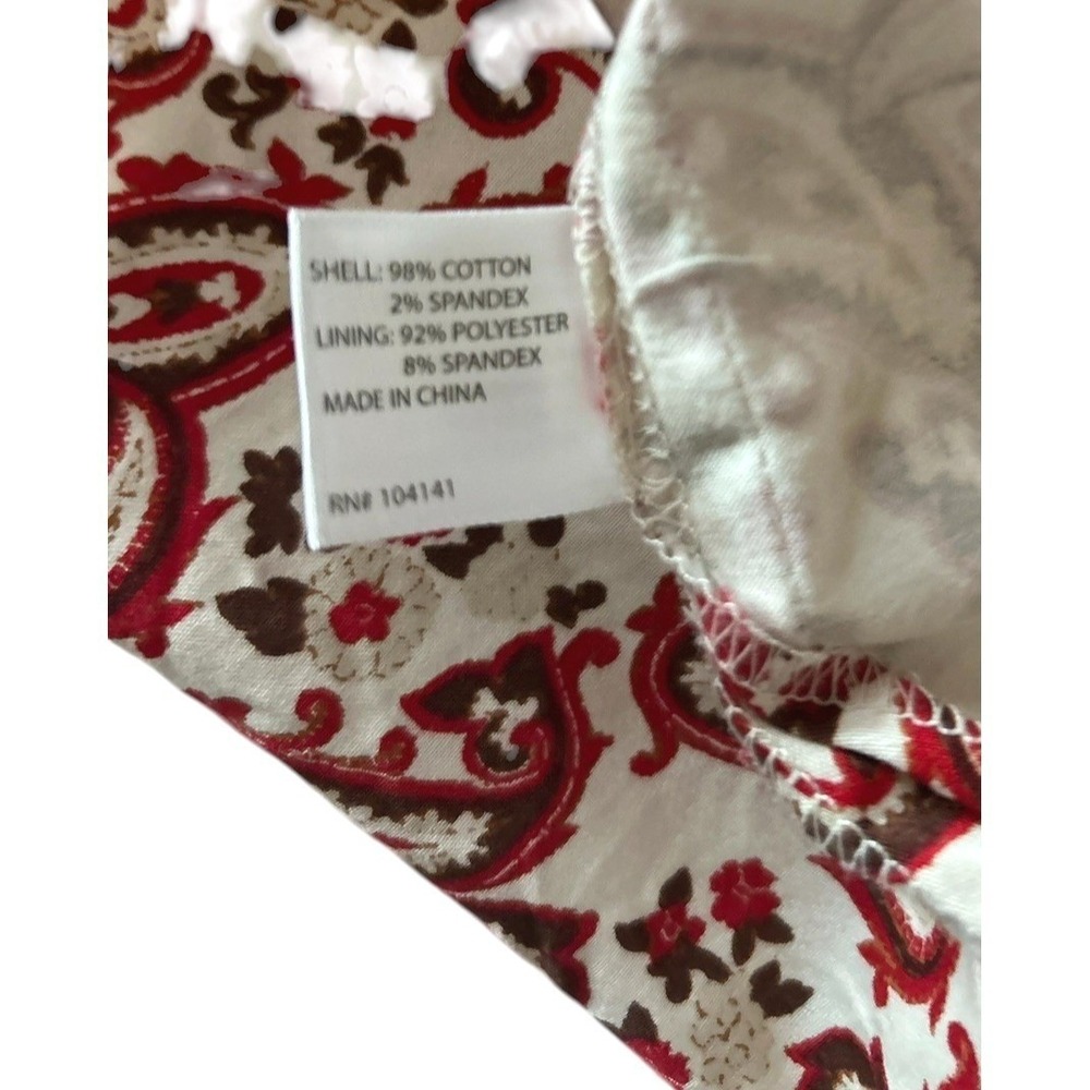 Lady Hagen Floral Paisley Golf Tennis Skort Skirt 16 Cotton Pockets Red Autumn - Picture 6 of 7
